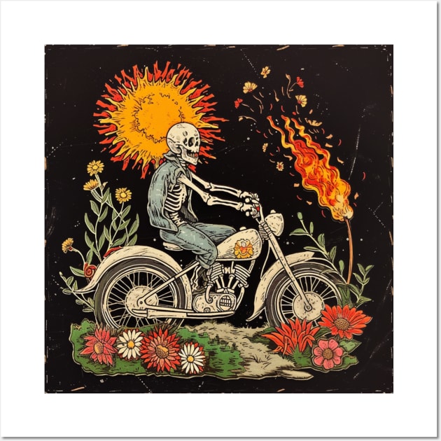 skeleton riding motobike Wall Art by BDXTNG